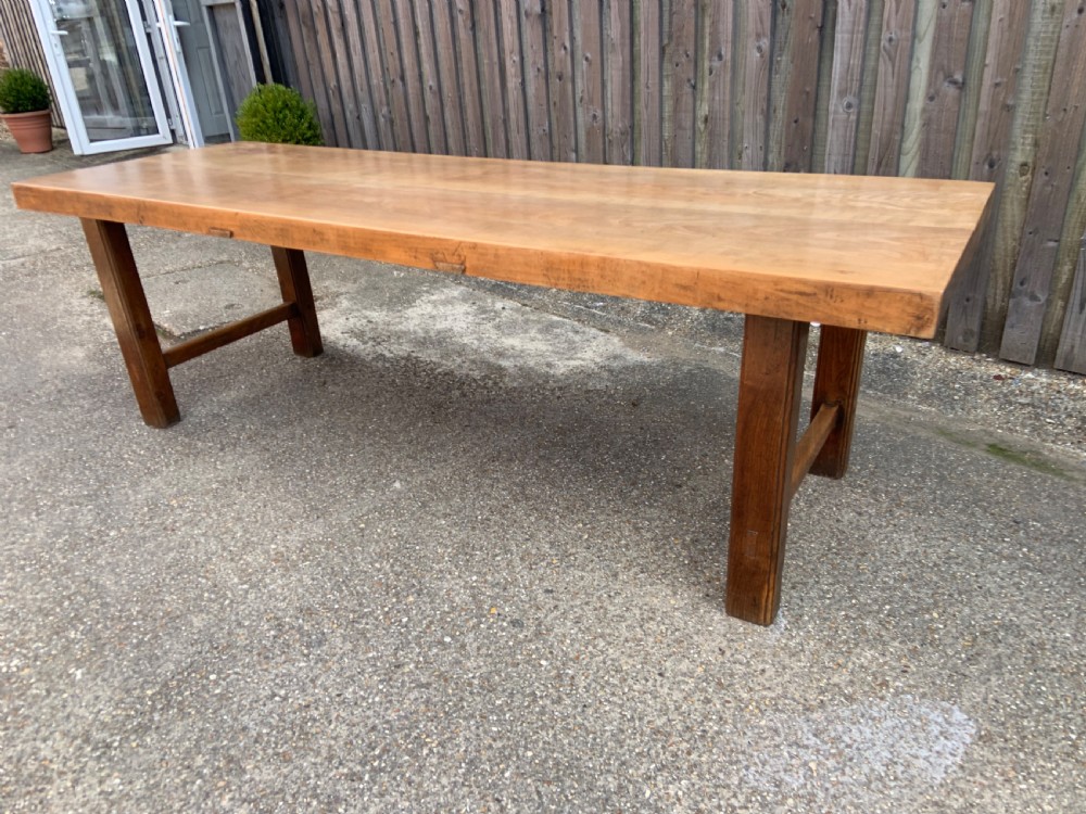 Antique Pale Beech Farmhouse Table 
