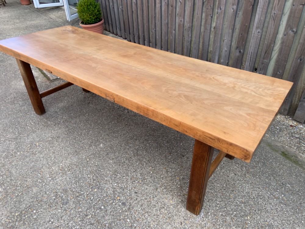 Antique Pale Beech Farmhouse Table  View II