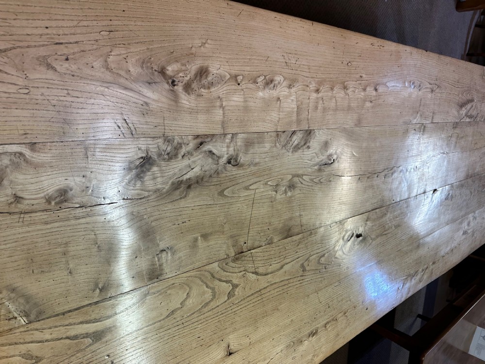 Large early 19th Century Elm Farmhouse Table  View III