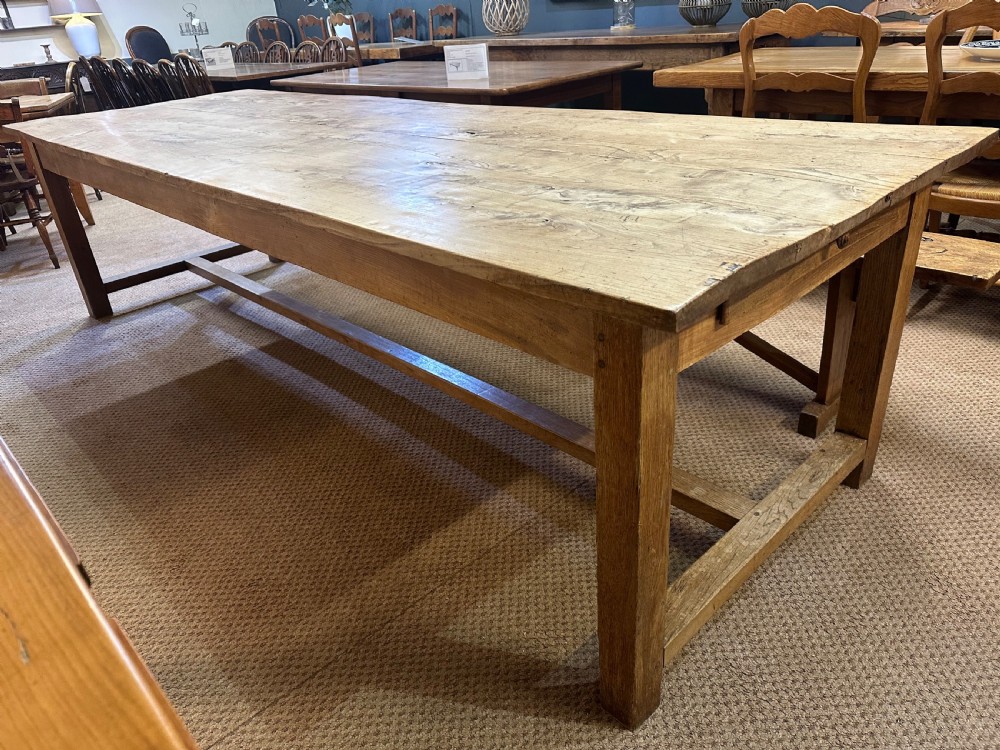 Large early 19th Century Elm Farmhouse Table  View V