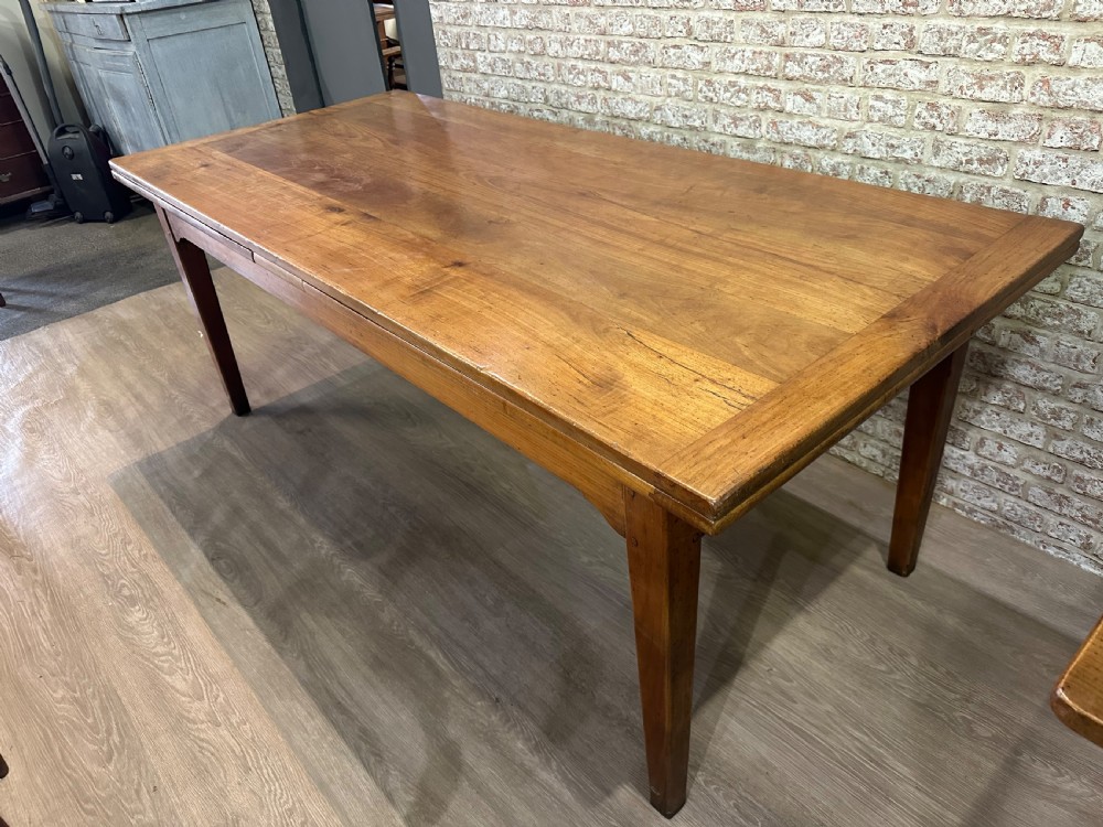 Large Antique Cherry Double Draw Leaf Table  View II