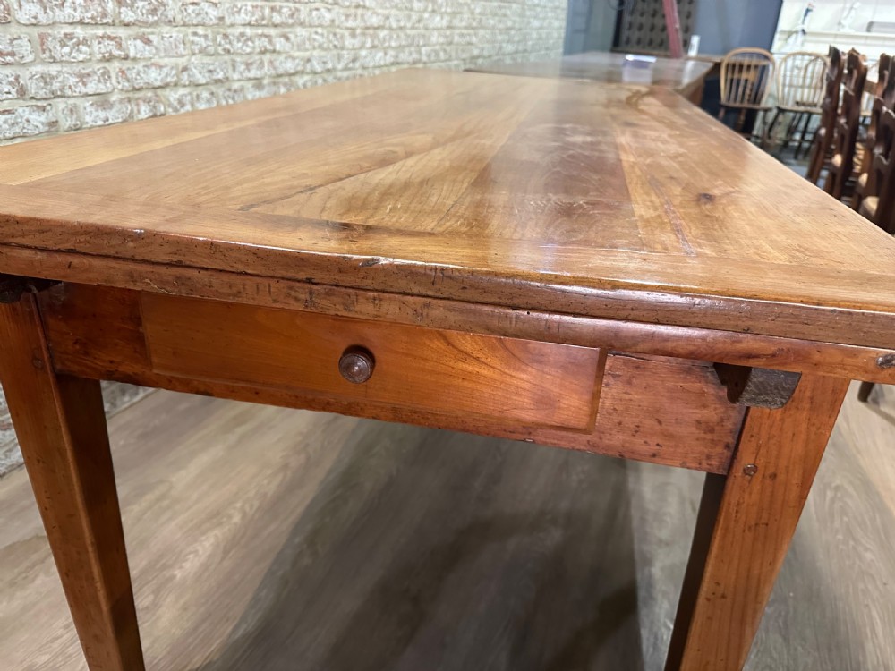 Large Antique Cherry Double Draw Leaf Table  View III