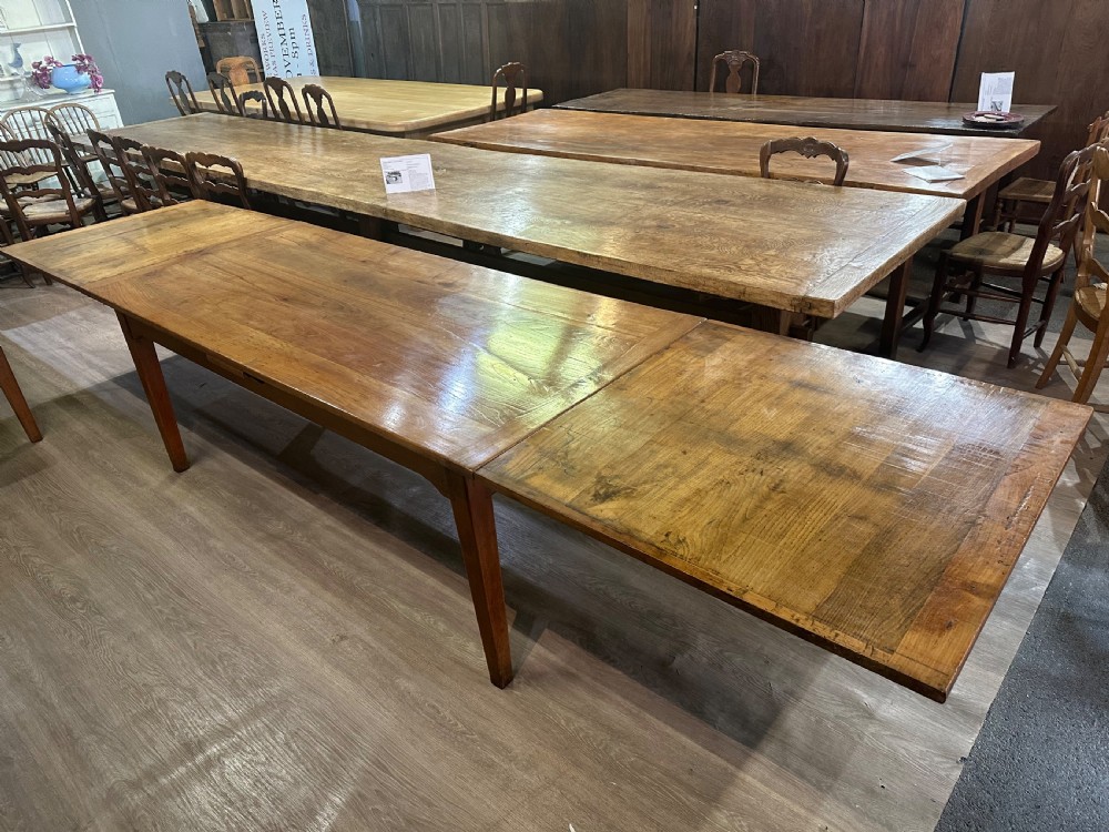 Large Antique Cherry Double Draw Leaf Table  View IV