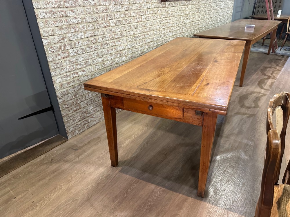 Large Antique Cherry Double Draw Leaf Table  View VI