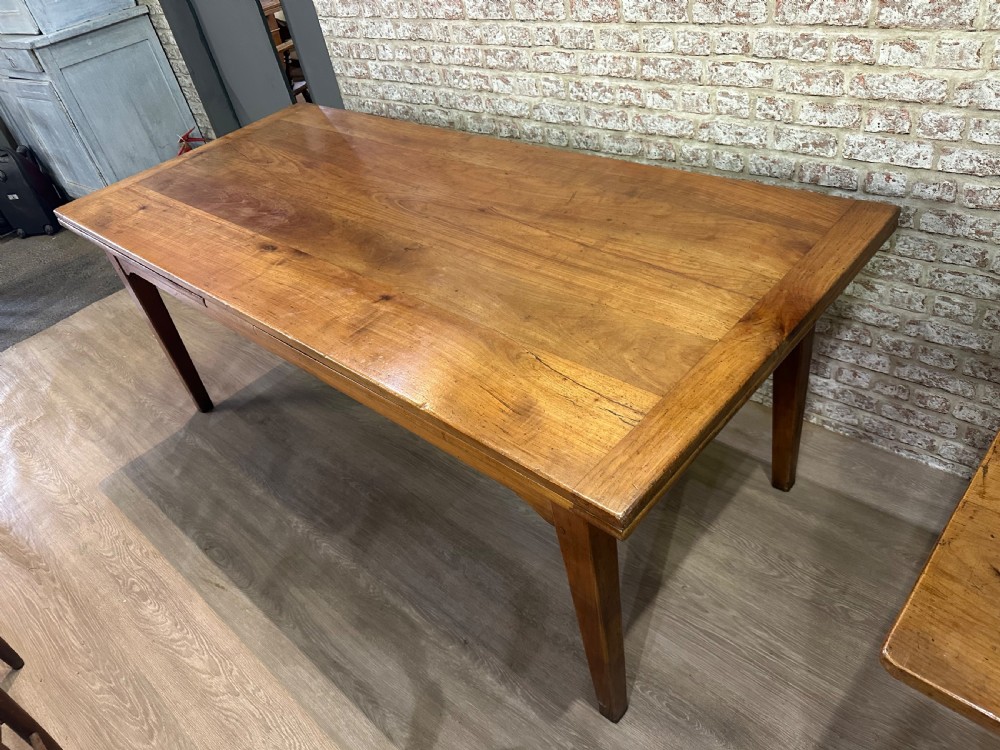 Large Antique Cherry Double Draw Leaf Table  View VII