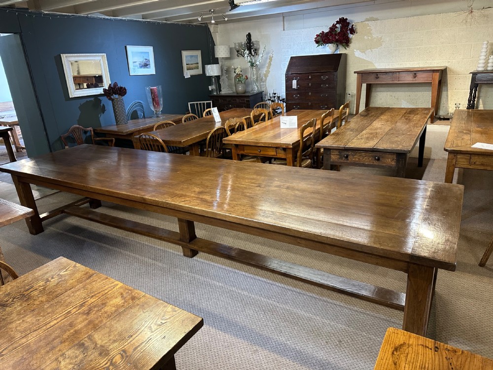 Early 20th Century Large Oak French Farmhouse Table  View VII
