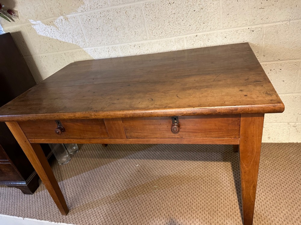 Early 19th Century Cherry Two Drawer Table View II