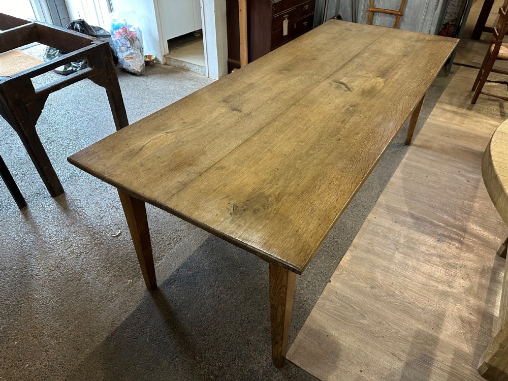 19th Century Oak Twin Plank Farmhouse Table View VI