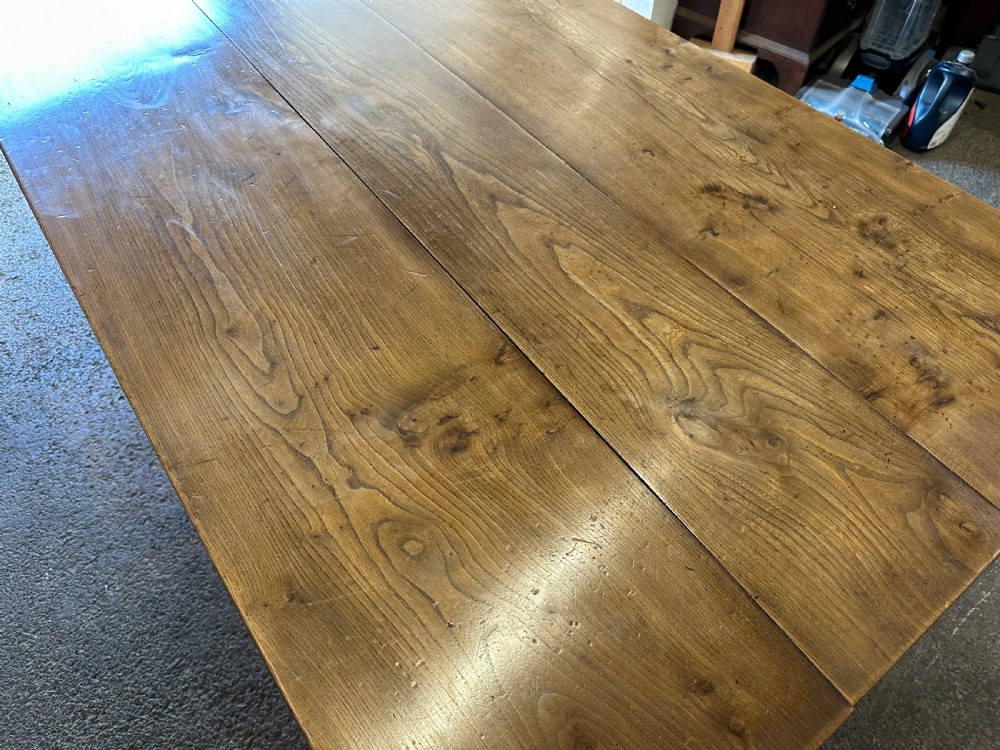  Antique Normandy Elm Farmhouse Table View IV