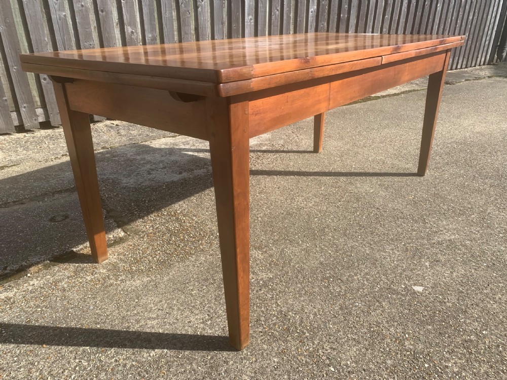 Antique Cherry Double Draw leaf Table View V