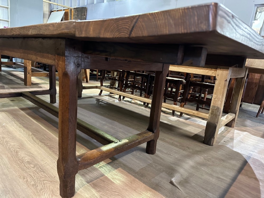 18th Century Oak Rustic Farmhouse Table with two extension leaves View III