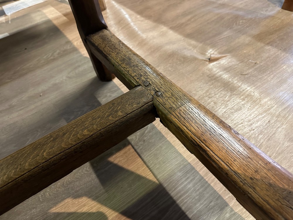 18th Century Oak Rustic Farmhouse Table with two extension leaves View V