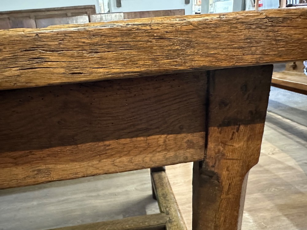 18th Century Oak Rustic Farmhouse Table with two extension leaves View VI