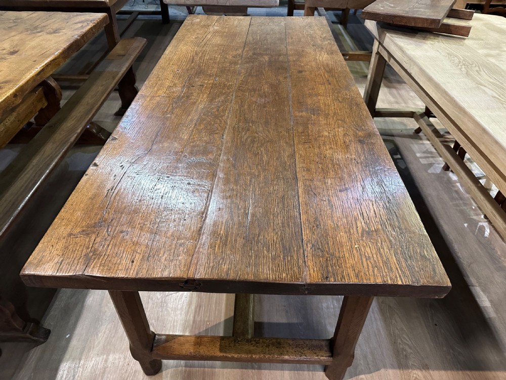 18th Century Oak Rustic Farmhouse Table with two extension leaves View VII