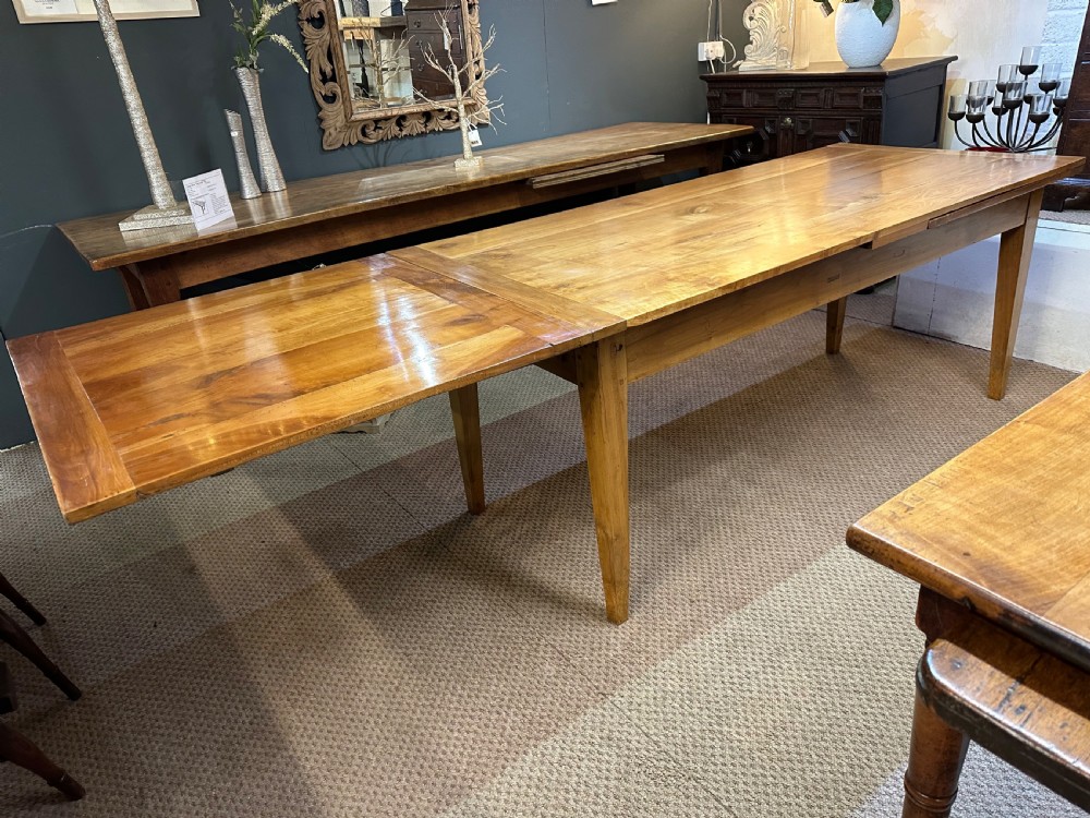 19th Century Cherry Double Extending Farmhouse Table View II