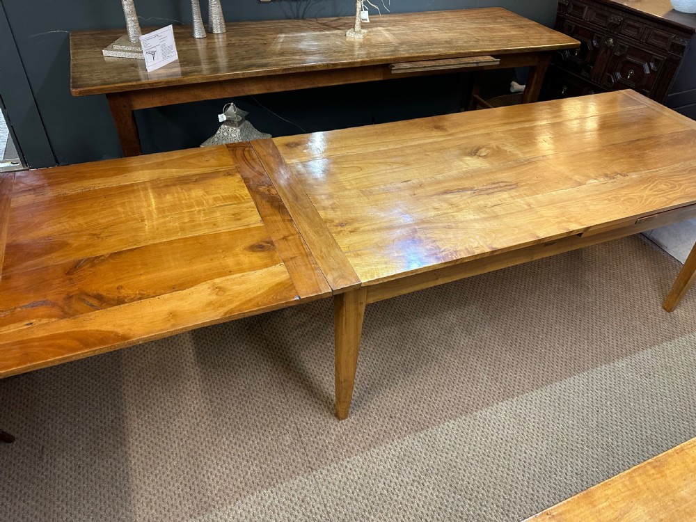19th Century Cherry Double Extending Farmhouse Table View III