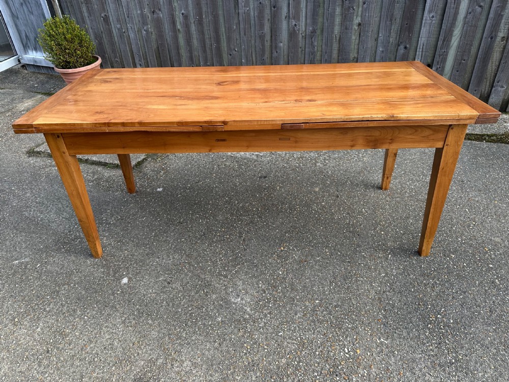 19th Century Cherry Double Extending Farmhouse Table View V