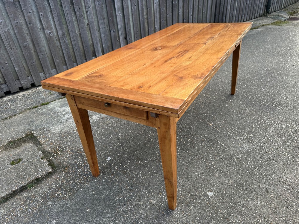 19th Century Cherry Double Extending Farmhouse Table View VI