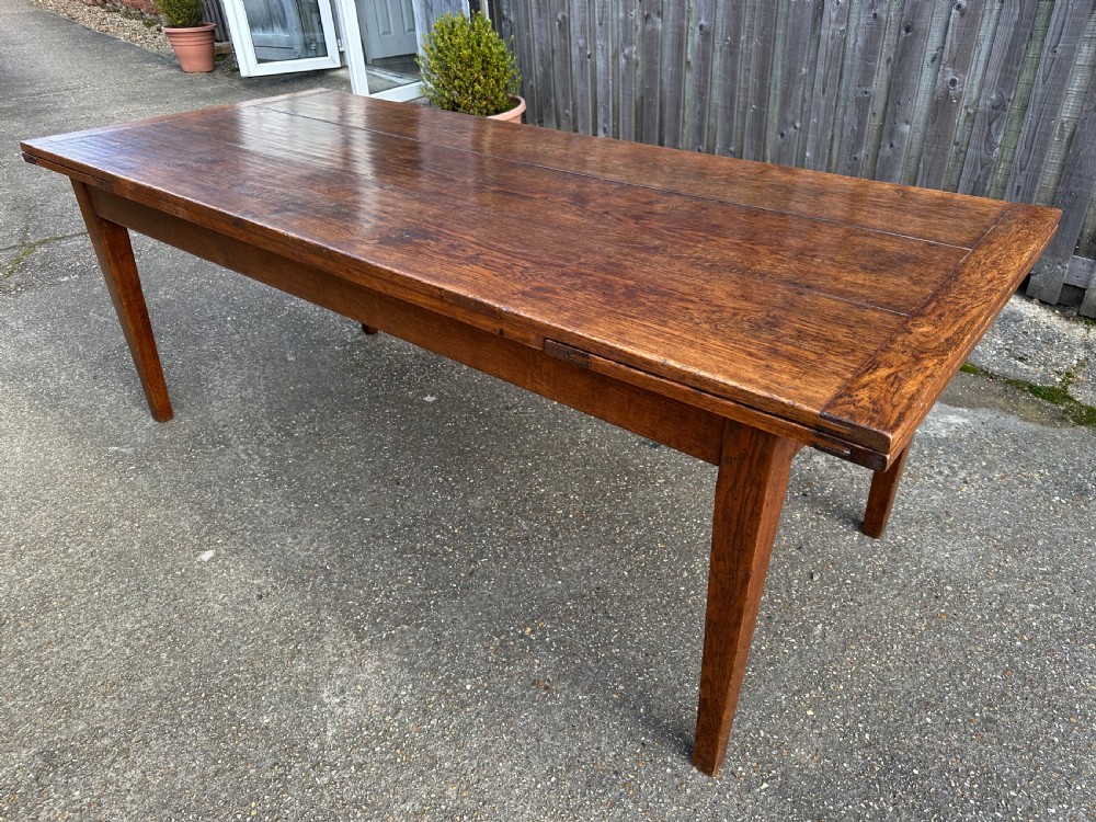 Antique Oak Wide Double Extending Table View III
