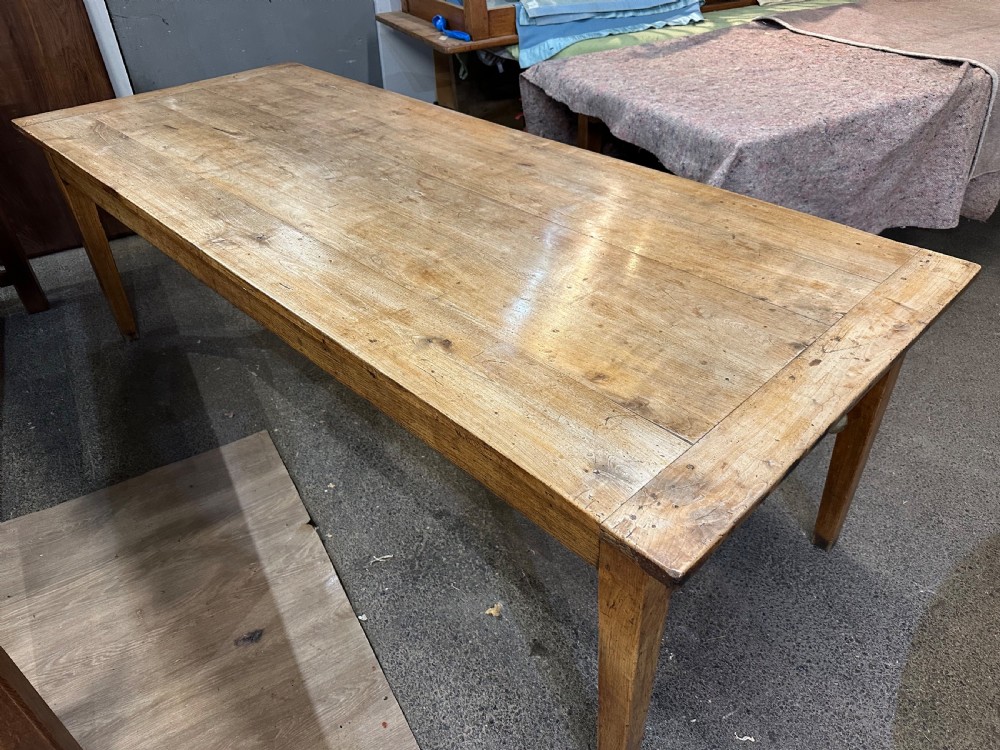 19th Century Large Cherry Farmhouse Table View VI