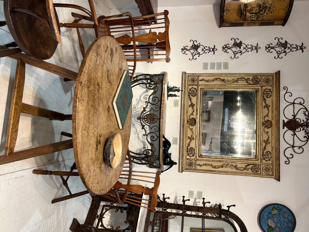 Antique Round Tilt Top Burr Ash Cricket Table View II