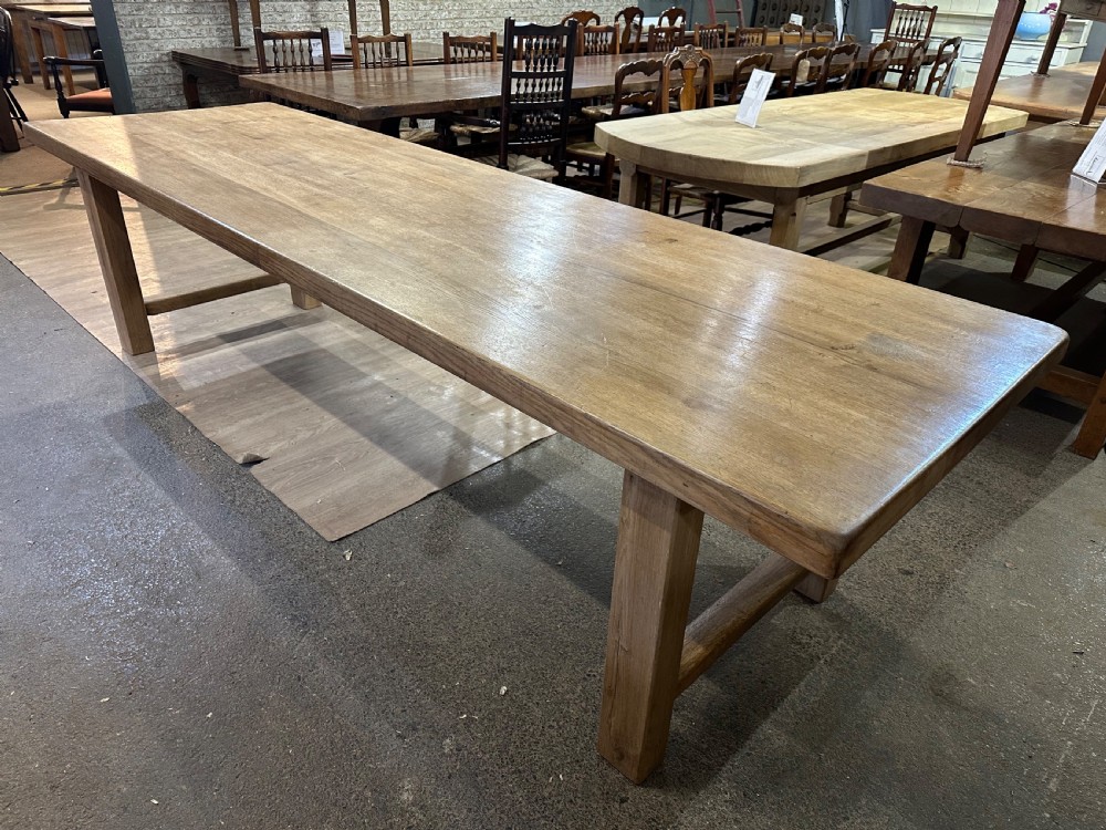 Antique 3m Pale Oak French Farmhouse Table View III