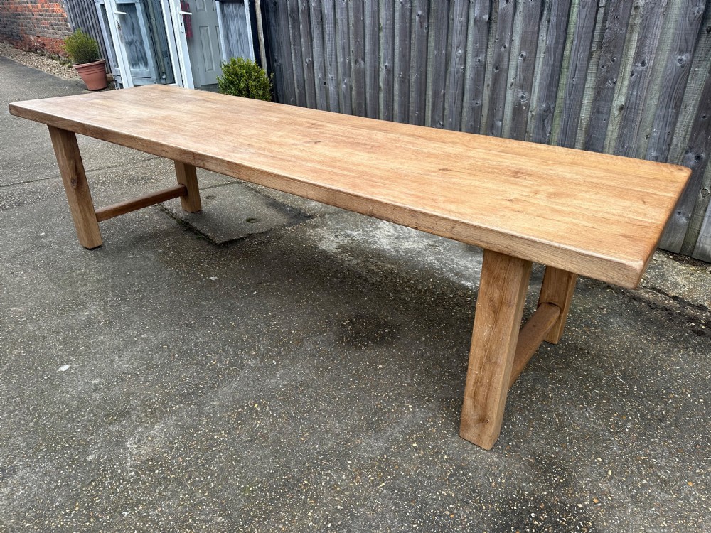 Antique 3m Pale Oak French Farmhouse Table View VI