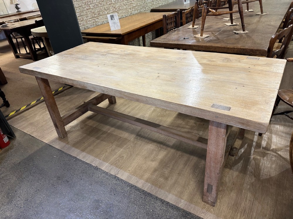 Antique Pale Oak Farmhouse Table View II