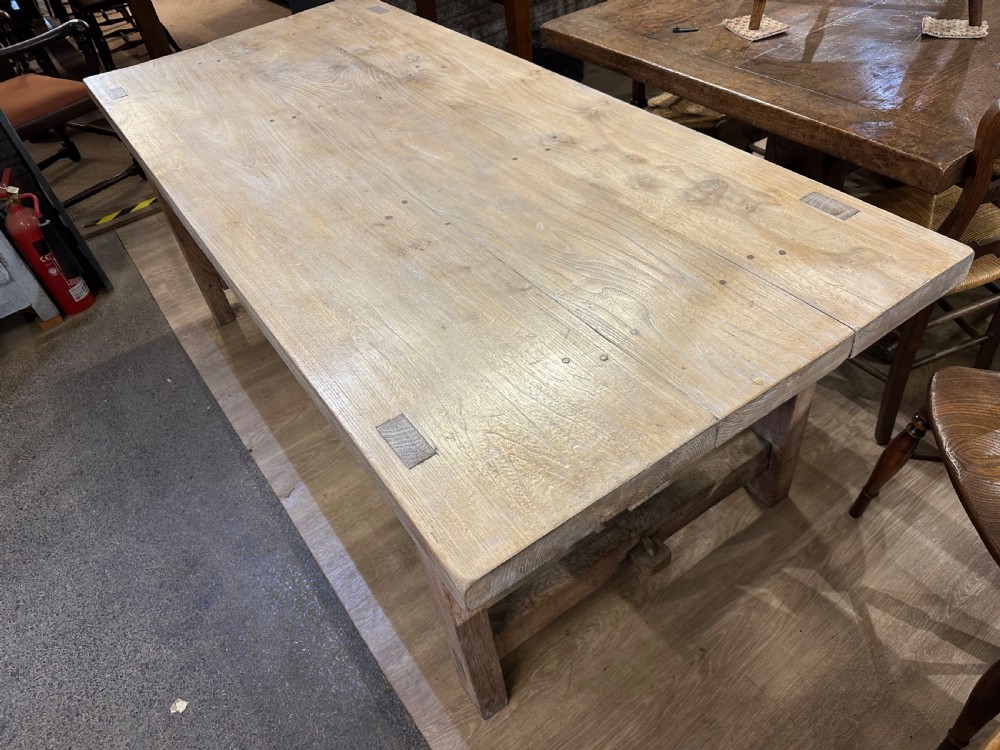 Antique Pale Oak Farmhouse Table View III