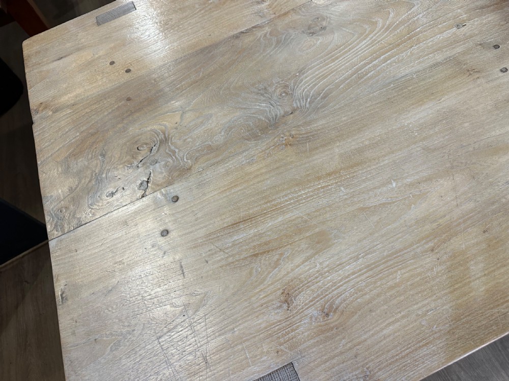 Antique Pale Oak Farmhouse Table View V