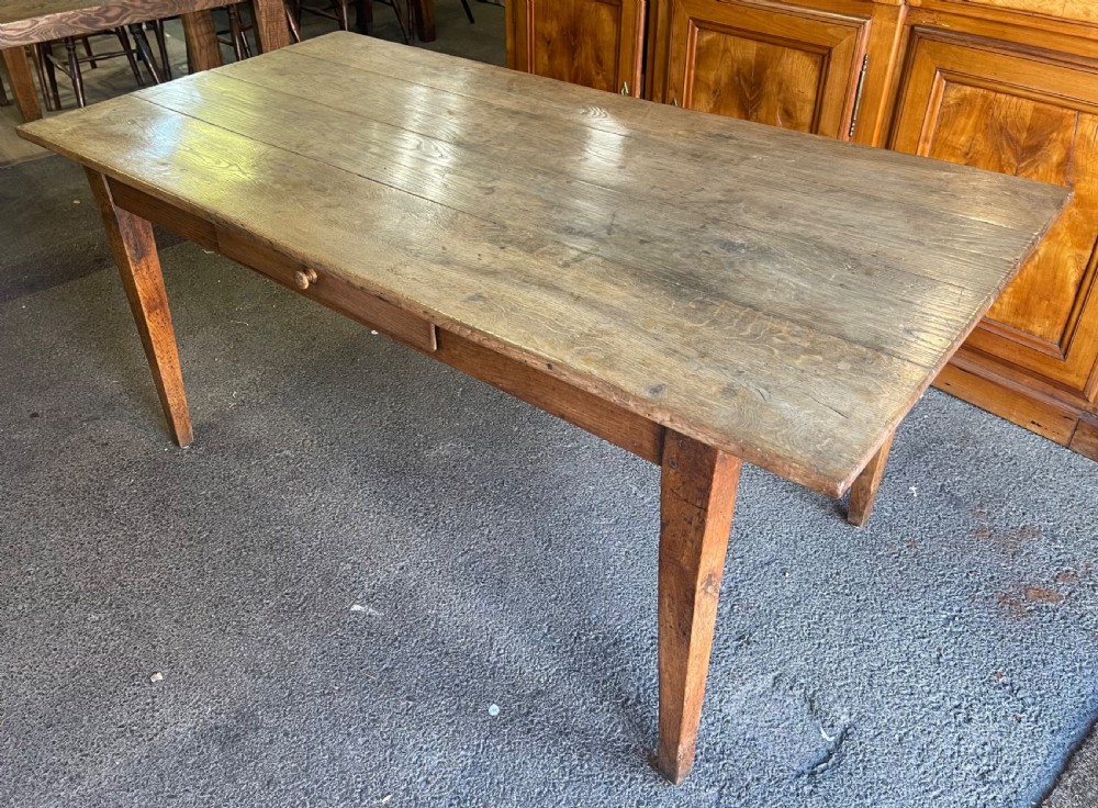 Antique Small Pale Oak Farmhouse Table  View II