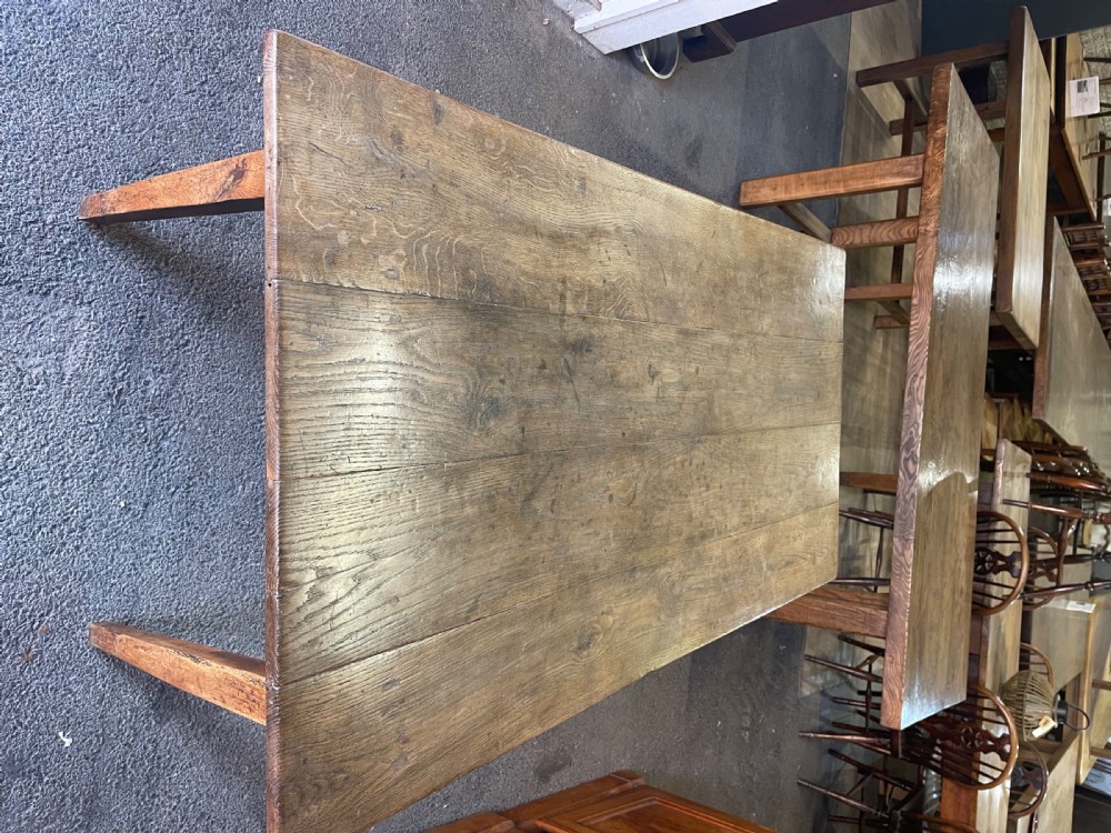 Antique Small Pale Oak Farmhouse Table  View III