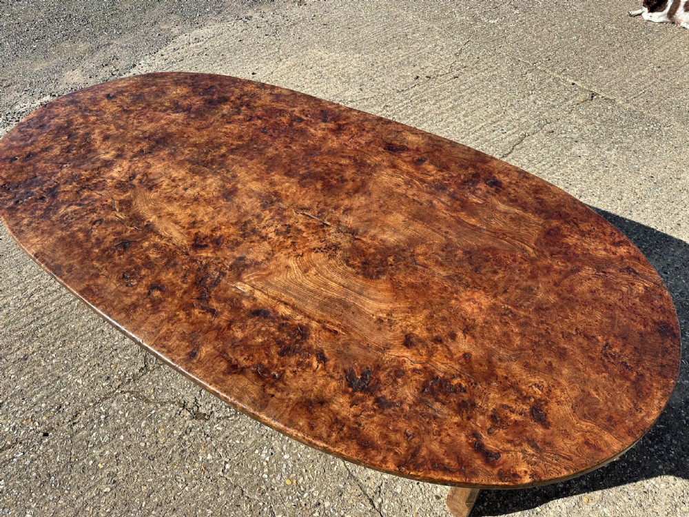 18th Century Burr Elm and Oak Oval Table View VII