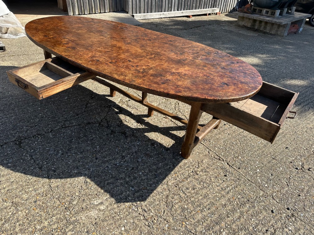 18th Century Burr Elm and Oak Oval Table View VIII