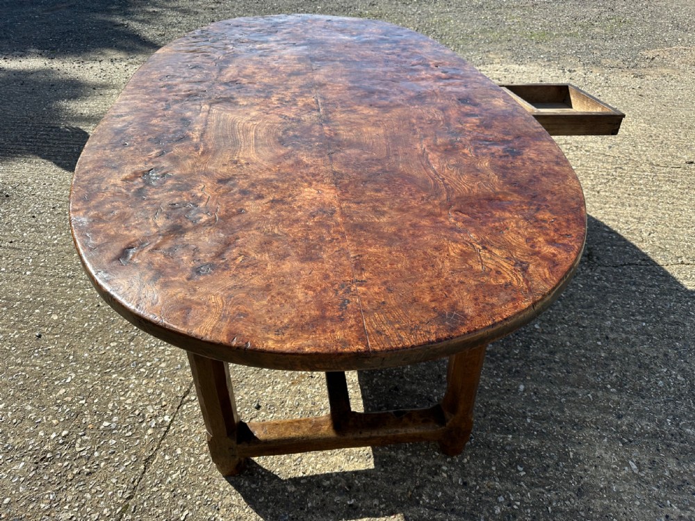 18th Century Burr Elm and Oak Oval Table View X
