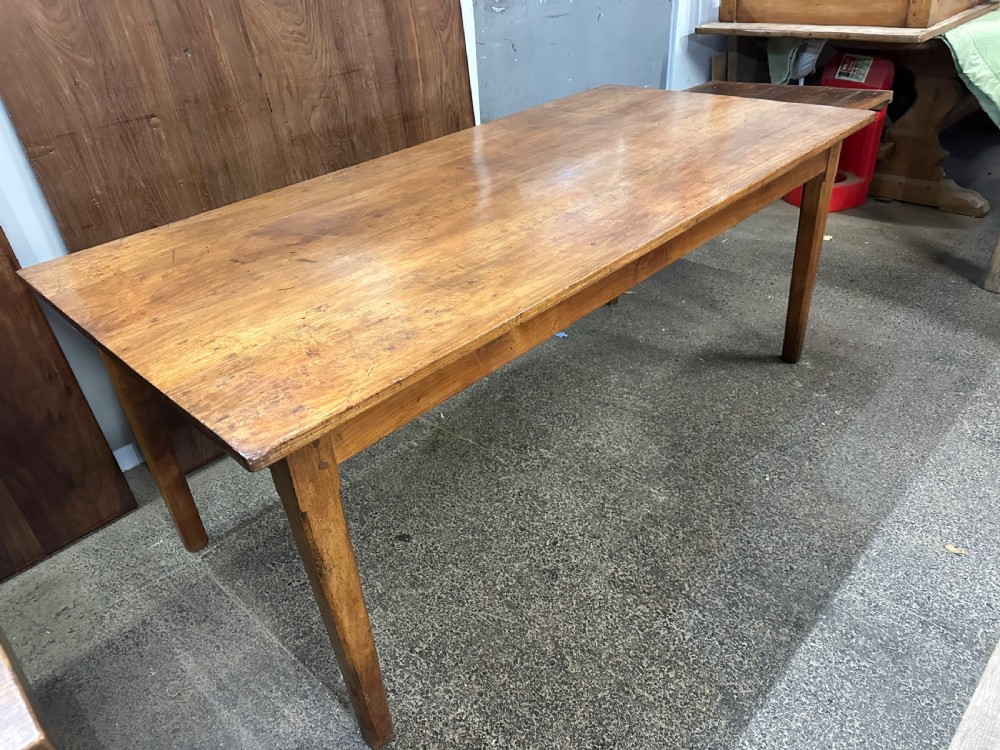 19th century Rustic Cherry farmhouse table with breadside View III