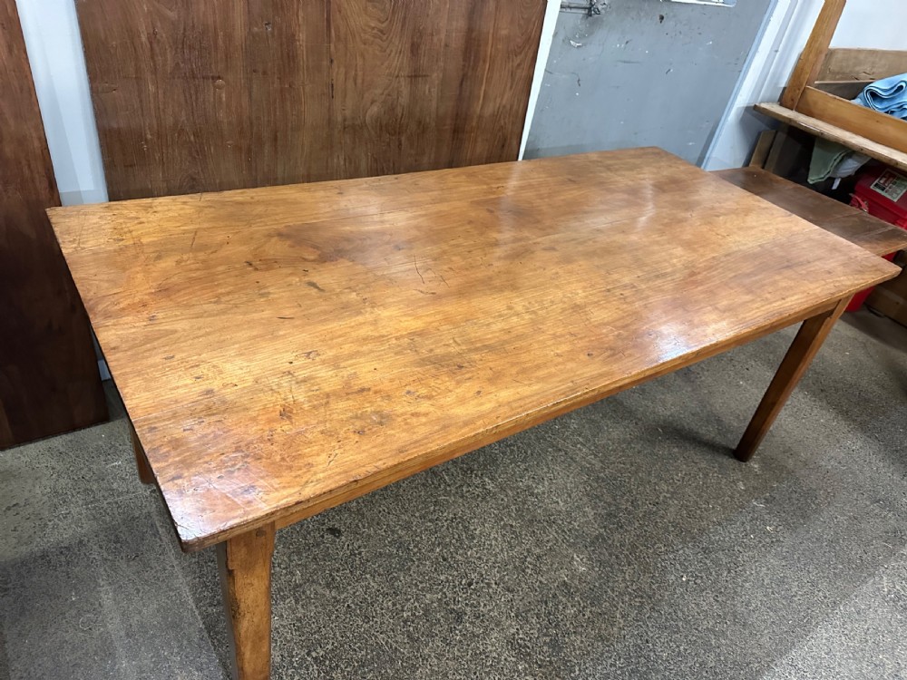19th century Rustic Cherry farmhouse table with breadside View IV