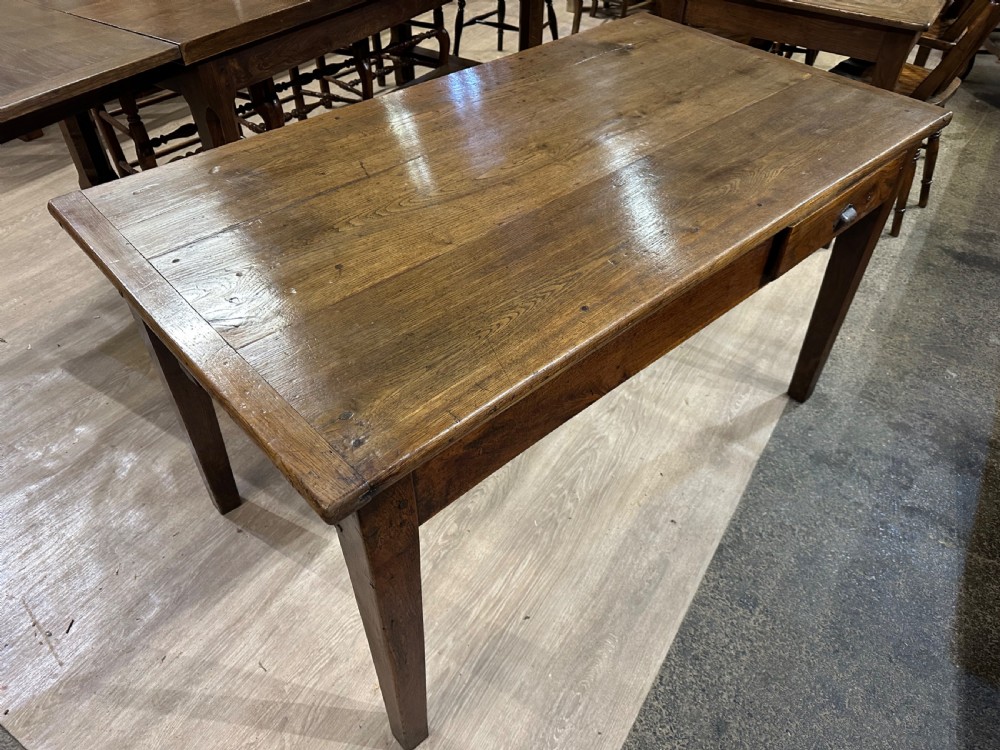 19th Century Two drawer Oak Farmhouse Table View III