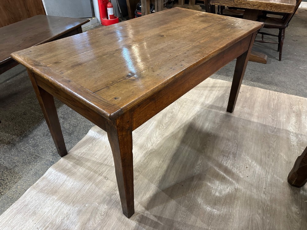 19th Century Two drawer Oak Farmhouse Table View VI