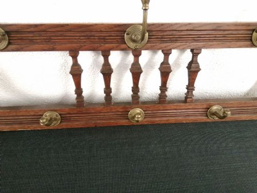ARTS AND CRAFTS OAK COATHAT RACK - ADDITIONAL PHOTO 1