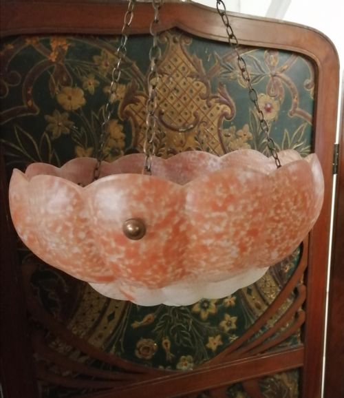 beautiful art deco glass light shade - CATEGORY: ANTIQUE LIGHTING - DATED 1930