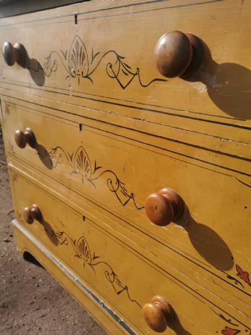 VICTORIAN CHEST WITH MIRROR AND ORIGINAL PAINTED DECORATION - ADDITIONAL PHOTO 2