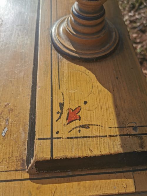 VICTORIAN CHEST WITH MIRROR AND ORIGINAL PAINTED DECORATION - ADDITIONAL PHOTO 5
