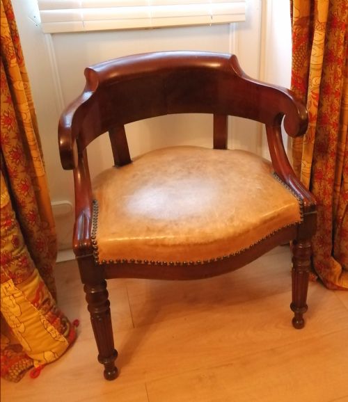 empire mahogany desklibrary chair - CATEGORY: ANTIQUE CHAIRS - DATED 19TH CENTURY