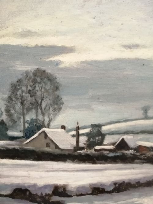 OIL ON BOARD UP EXE FARM IN DEVON IN JANUARY - ADDITIONAL PHOTO 3