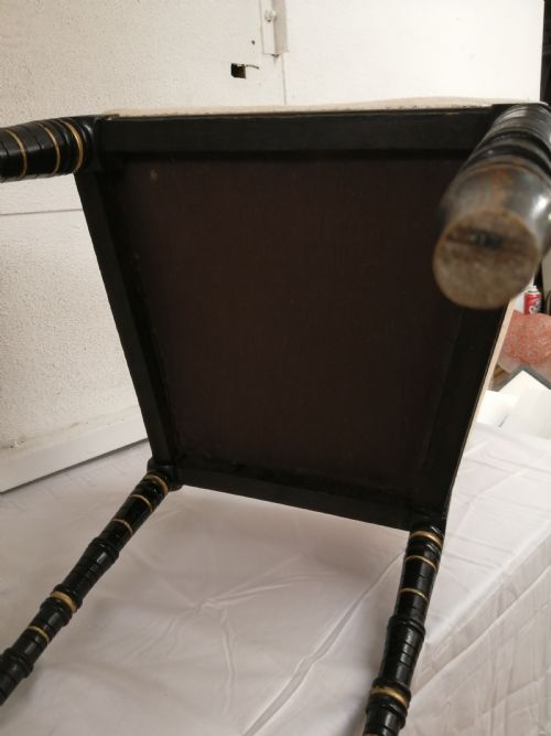 PAIR OF ASTHETIC MOVEMENT GILT AND EBONISED SIDE CHAIRS - ADDITIONAL PHOTO 3