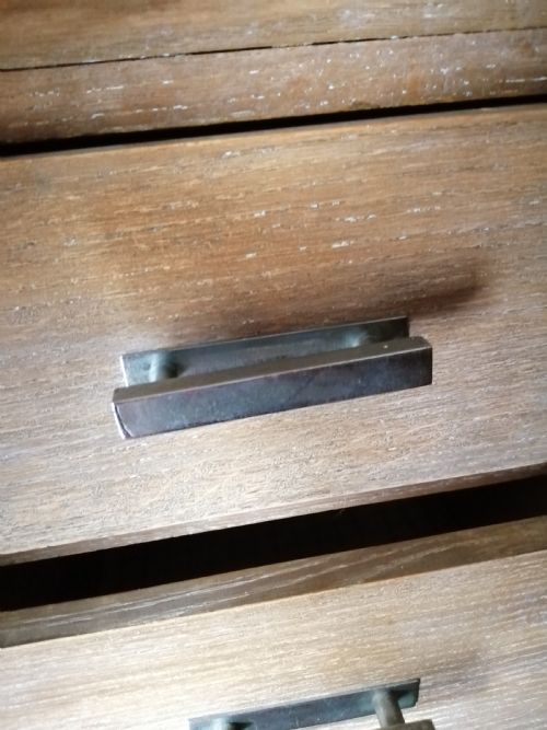 ART DECO LINED OAK AND CHROME CORNER DESK AND STOOL - ADDITIONAL PHOTO 4