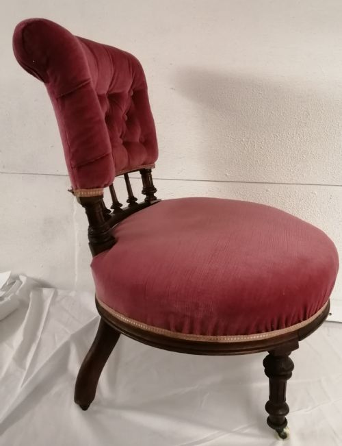 VICTORIAN WALNUT OCCASIONAL CHAIR - ADDITIONAL PHOTO 4