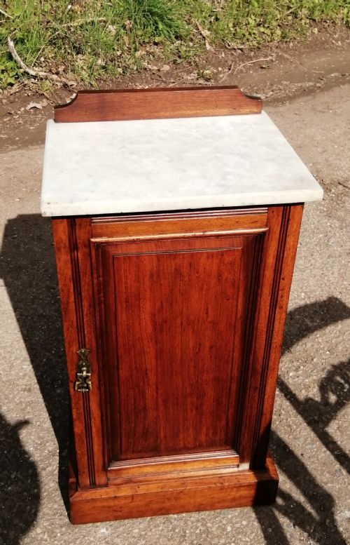victorian marble top bedside cabinet - CATEGORY: ANTIQUE CUPBOARDS - DATED 1890