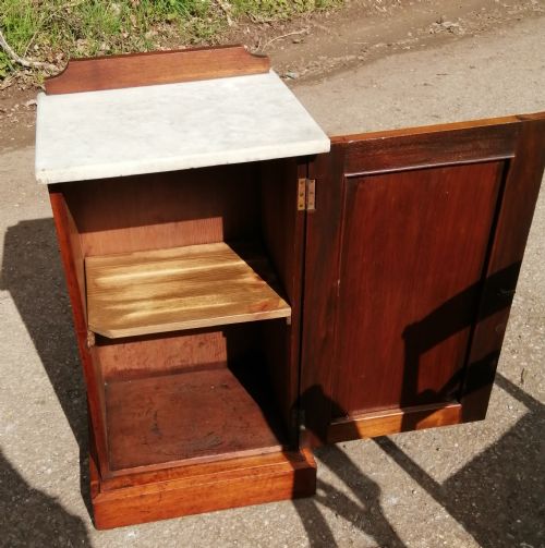 VICTORIAN MARBLE TOP BEDSIDE CABINET - ADDITIONAL PHOTO 9